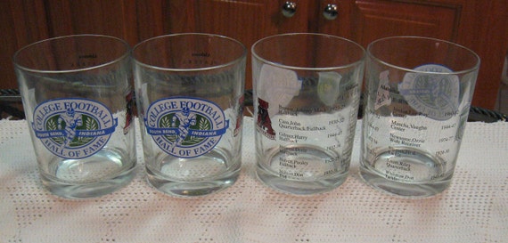 Vintage College Football Hall Of Fame Alabama Players From 1923 To 1977 Whiskey Glasses Two Sets Of Two Free Shipping Total Of 4