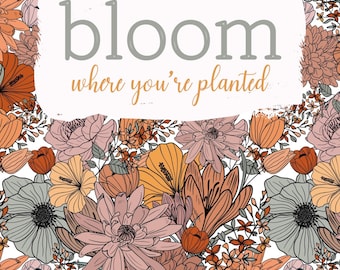 Spiral notebooks | Christian notebook | Bible journal | BOHO Floral Bloom Where You Are Planted| Prayer journal