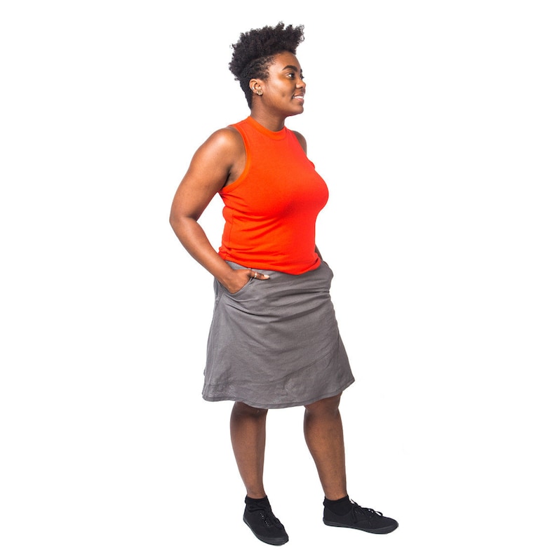 Aqueous Skirt unisex skirt with large pockets, heavy weight, fluid drape image 2