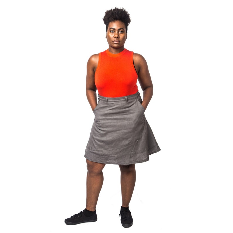 Aqueous Skirt unisex skirt with large pockets, heavy weight, fluid drape image 1