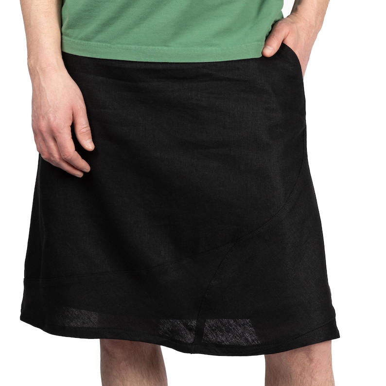 Aqueous Skirt unisex skirt with large pockets, heavy weight, fluid drape image 3