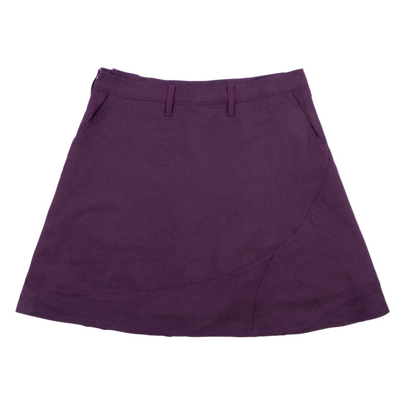 Aqueous Skirt unisex skirt with large pockets, heavy weight, fluid drape Purple