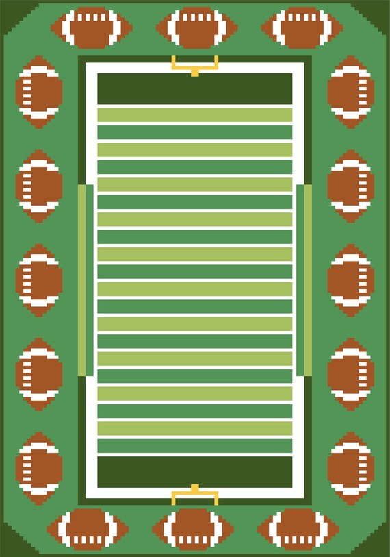 Football Latch Hook Rug Chart 31 x 50 pdf Etsy