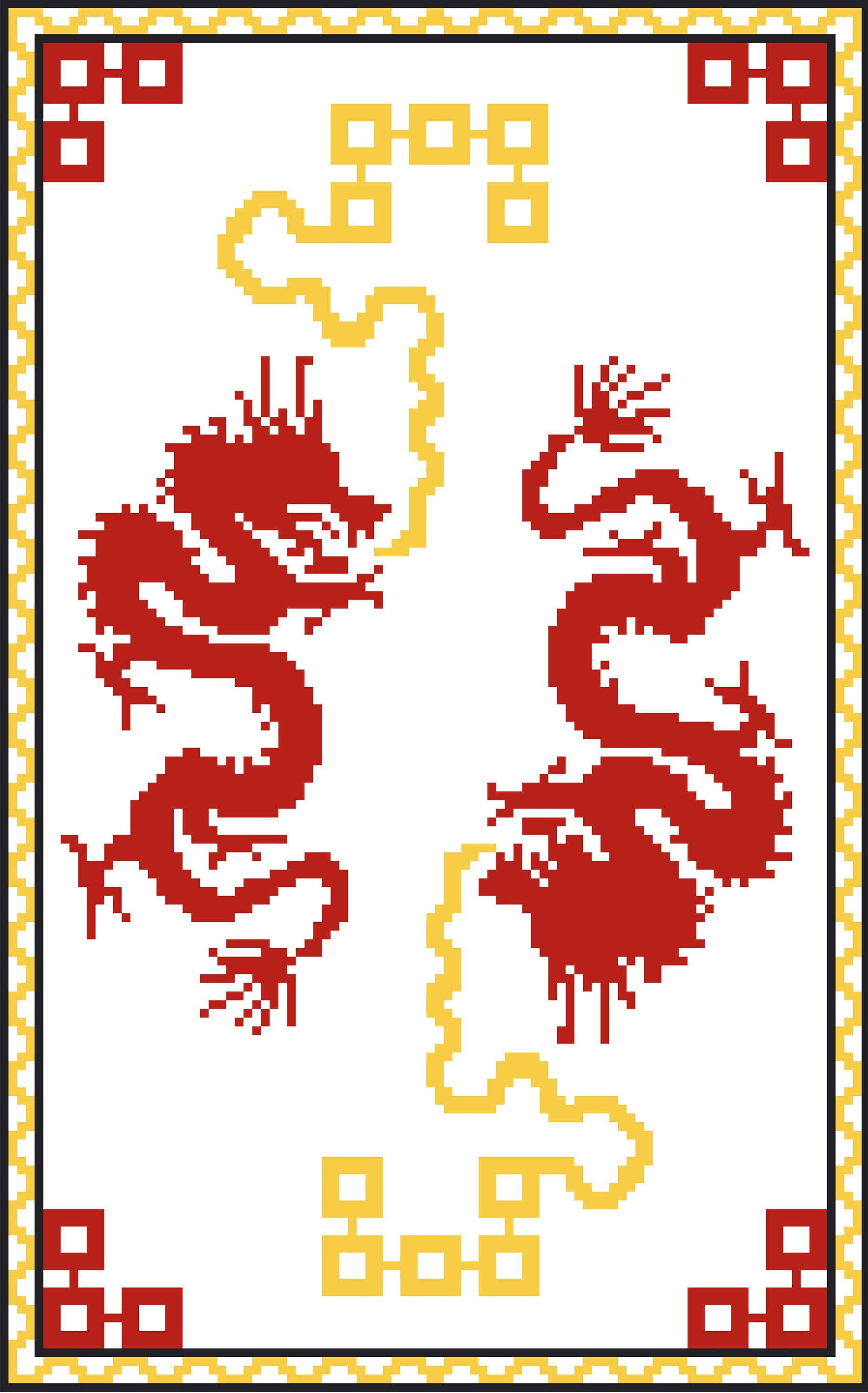 Fiery Dragons Latch Hook Rug Chart 31 x 50 Etsy