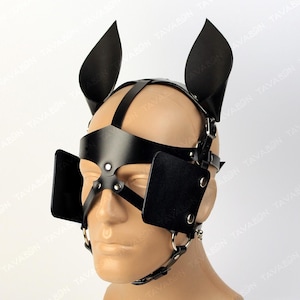 Leather pony mask, leather horse mask, pony play mask, pet play mask