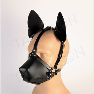 Leather dog mask, puppy mask, petplay mask, pet play hood