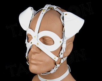 Leather dog mask, puppy mask, petplay mask, pet play hood