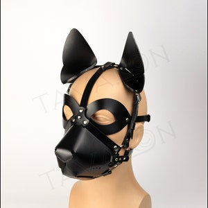 Leather dog mask, puppy mask, petplay mask, pet play hood