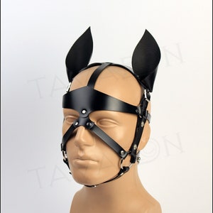 Leather pony mask, leather horse mask, pony play mask, petplay mask