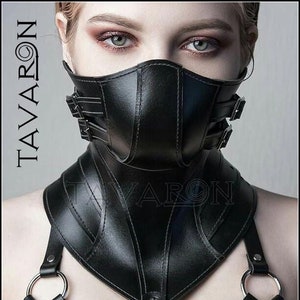 Leather neck corset, leather collar, leather choker, posture collar