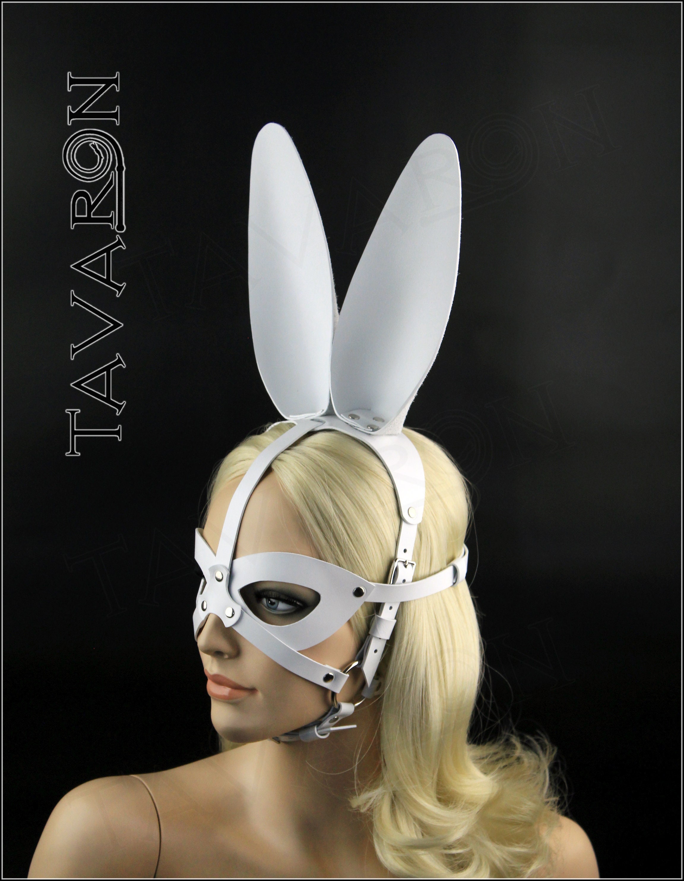 White Color Rabbit Mask White Leather Bunny Mask, Leather Rabbit Mask - Etsy