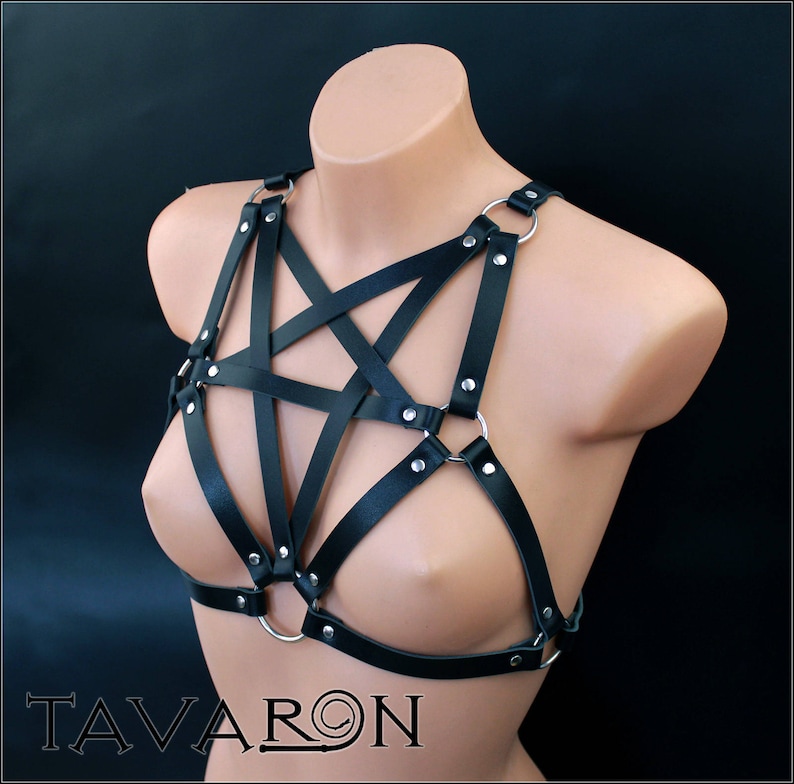 Leather pentagram harness image 2