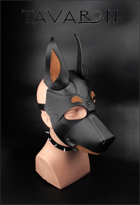 Leather dog mask Doberman mask Pup mask Puppy mask PetPlay Etsy