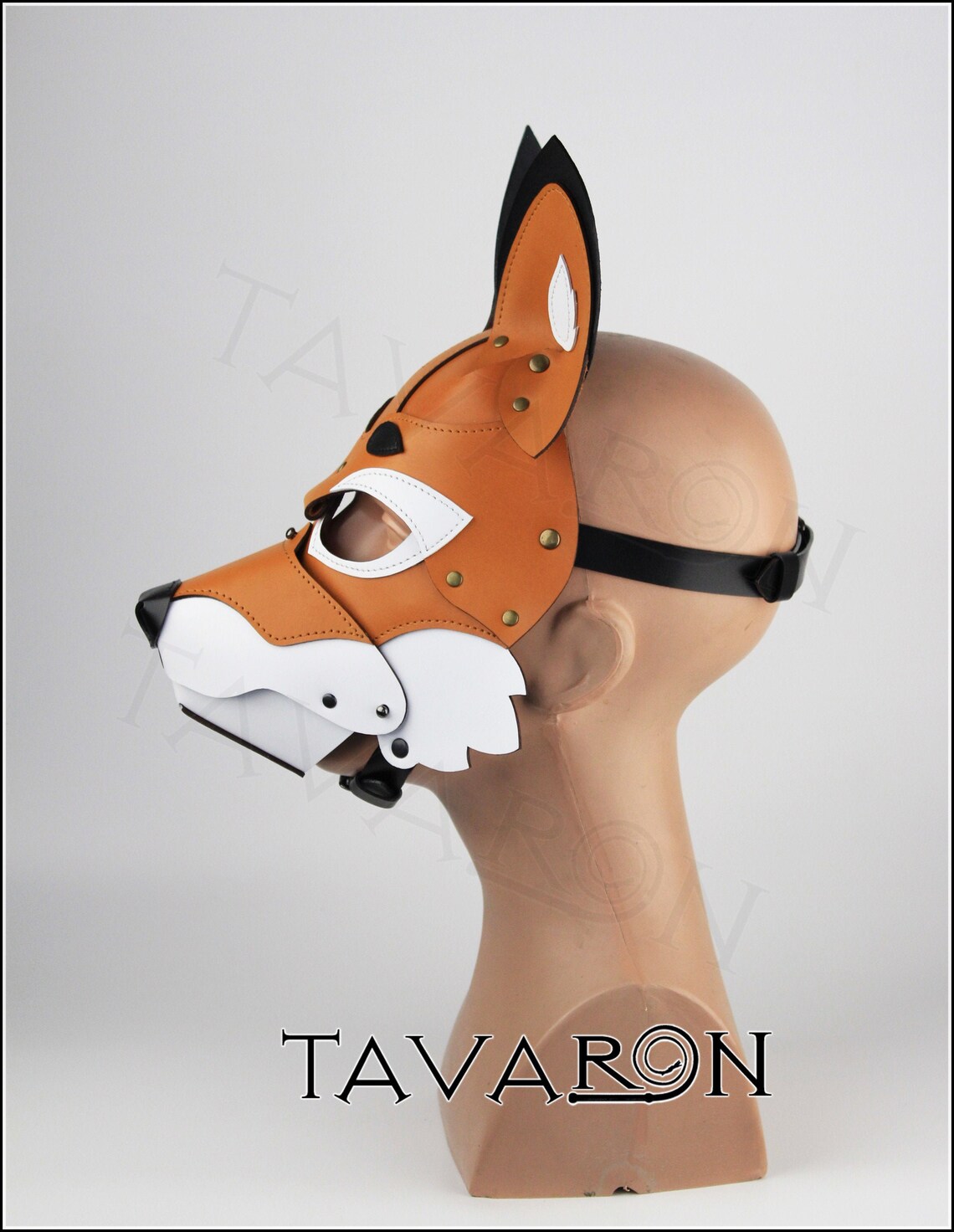Leather Fox Pet Play Hood Leather Fox Mask Pup Play Fox Etsy