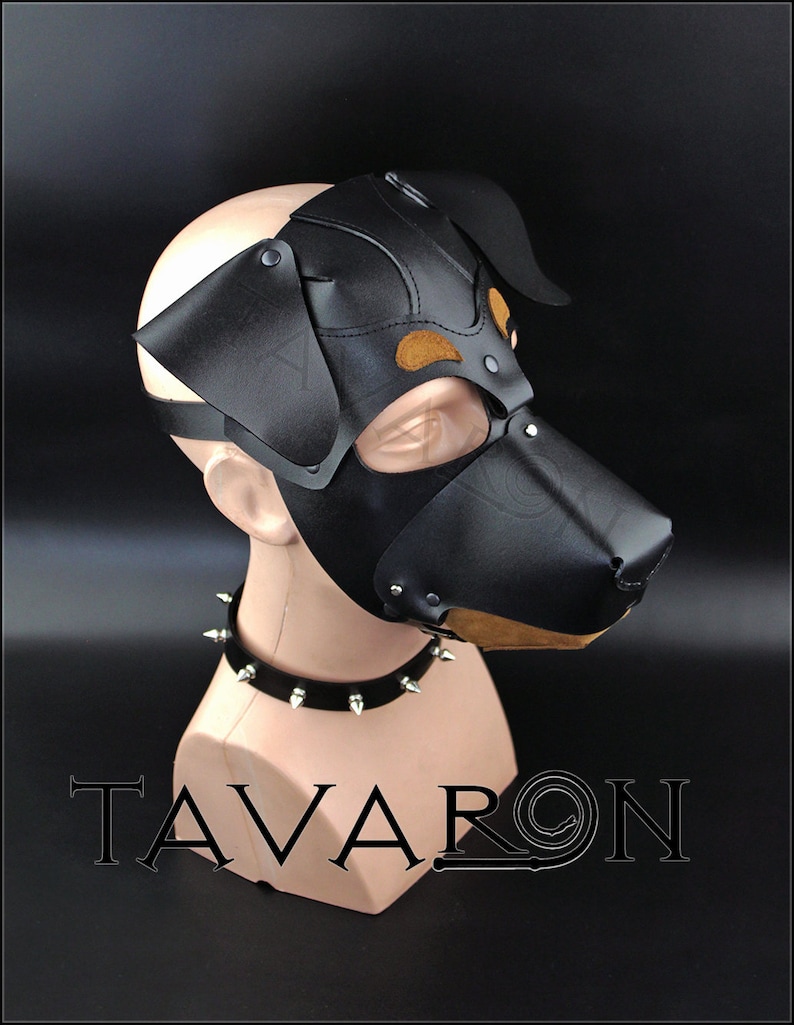 Leder-Hunde-Maske Hundehaube Welpen Maske PetPlay Maske | Etsy