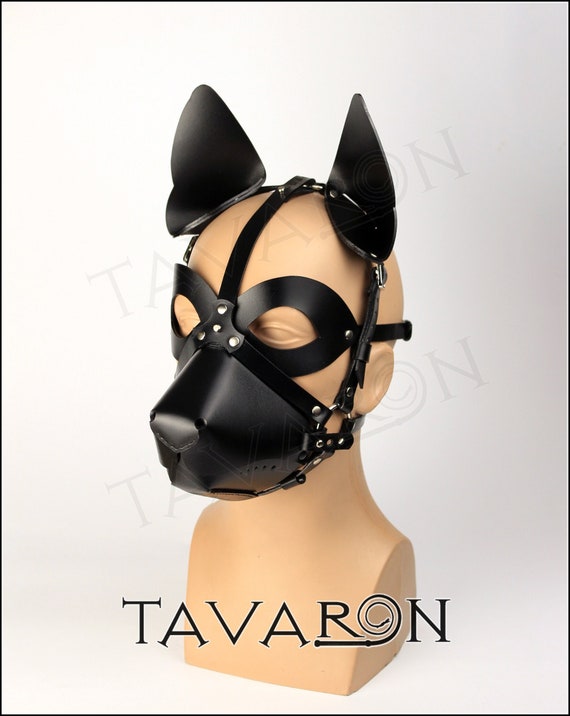 Leather Dog Mask With a Head Harness - Etsy