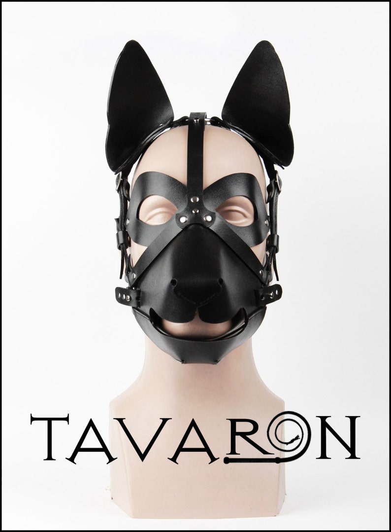 Leather dog mask, puppy mask, petplay mask, pet play hood image 2