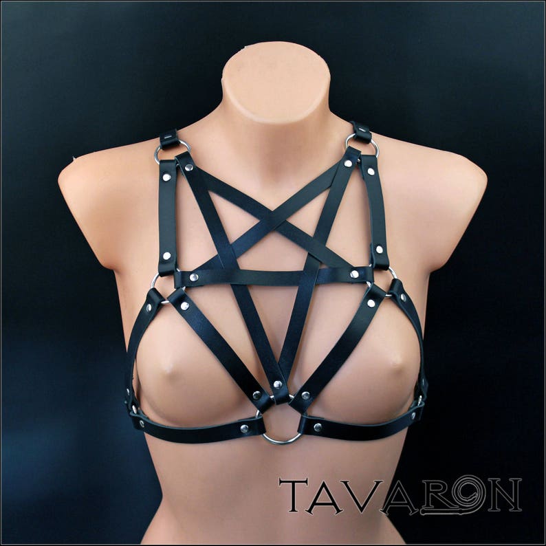 Leather pentagram harness image 1