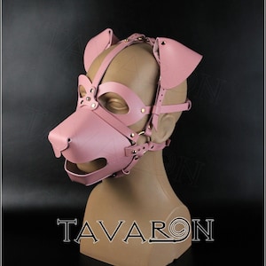 Leder Hundemaske, Welpen Maske, Petplay Maske, Petplay Haube