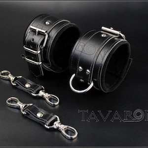Leather restraints, Bondage restraints, Submissive restraints, Hogtie cuffs, BDSM cuffs image 5