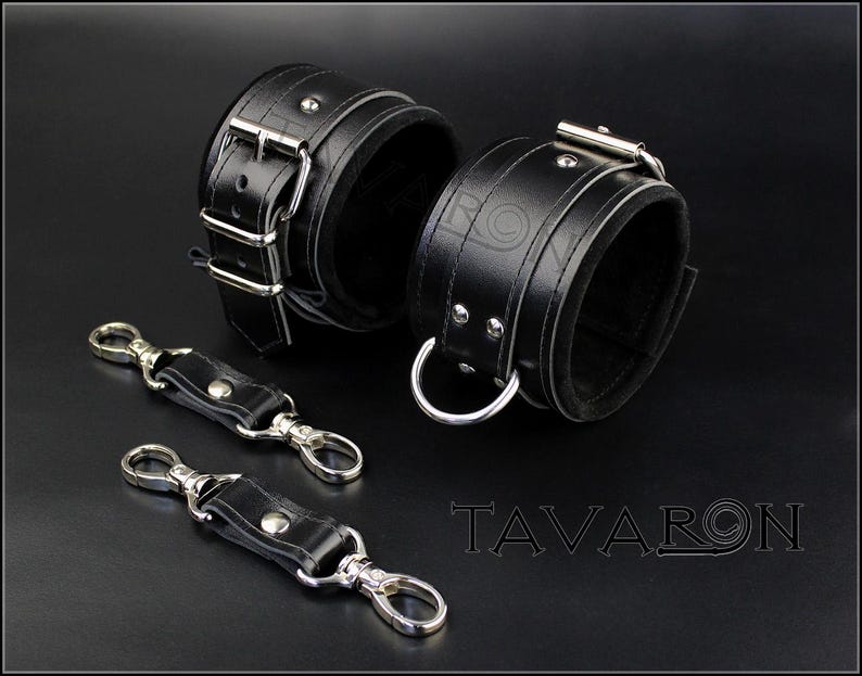 Leather restraints, Bondage restraints, Submissive restraints, Hogtie cuffs, BDSM cuffs image 5