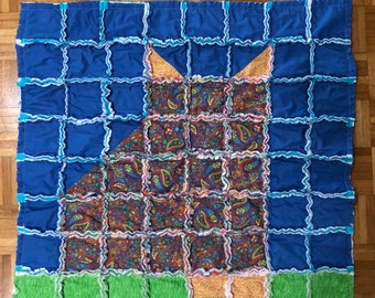 Cat reversible rag quilt