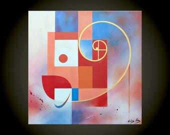 Espiral de la Eternidad, lámina de arte moderno impresa en papel de alta calidad, una abstracción inspirada en la espiral de Fibonacci y la proporción áurea.