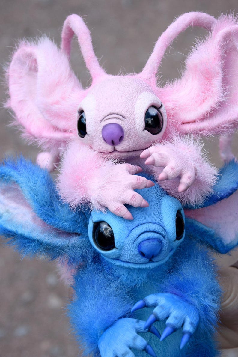 Stitch And Angel Plushies