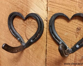 Horseshoe Hearts Set - Wall Hooks made in Wyoming