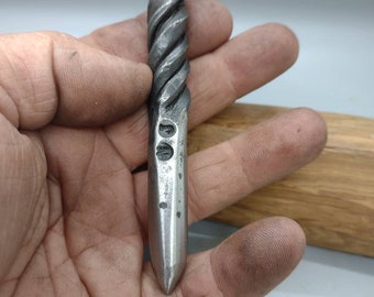 tool steel twisted center punch I forged in my TikTok live 3/28/22 with free shipping
