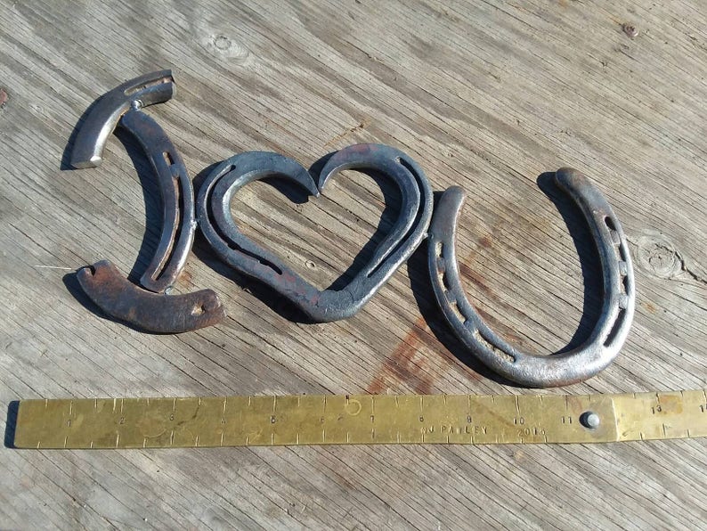 Forged I Love You Horseshoe Sign | Etsy