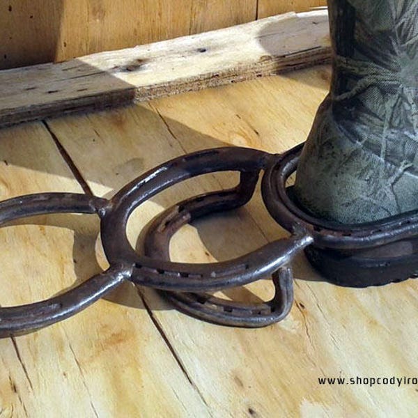 Hand made Custom Boot Jack from Upcycled Horseshoes - FAST and FREE Shipping!