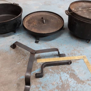 Dutch oven foldable camp cooking trivet , hand forged, free shipping