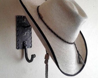 PRICE REDUCED Cowboy Hat & Coat Rack Wall Hanger Combo Hand Forged in  Wyoming With Fast and Free Shipping 