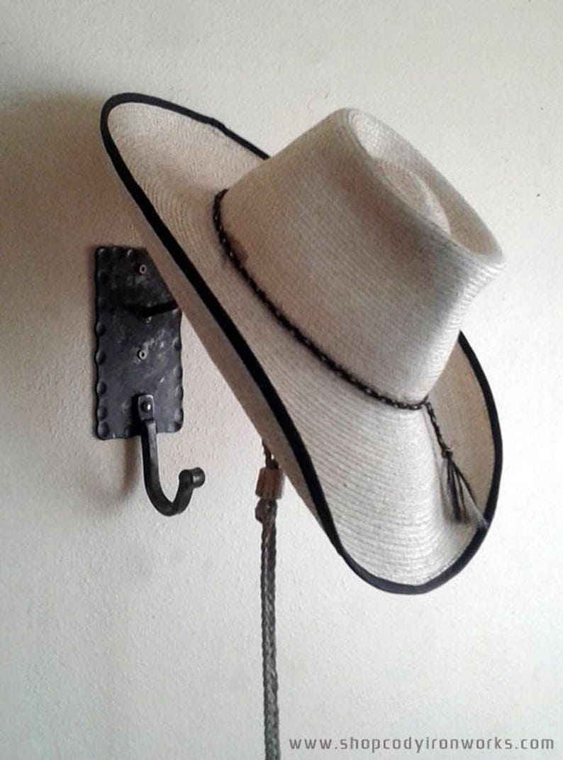 Cowboy Hat & Coat Rack Wall Hanger Combo - Hand Forged in Wyoming with Fast and Free Shipping