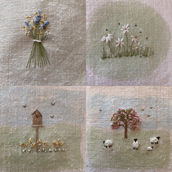 4 Spring embroidery pdf patterns