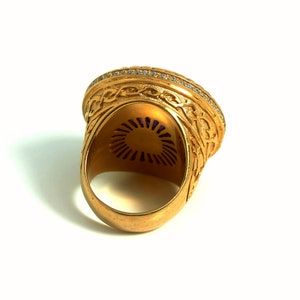 Coin Ring, Big Men's Ring, Heavy Ring, Round Ring, 14K Gold, Diamonds ...