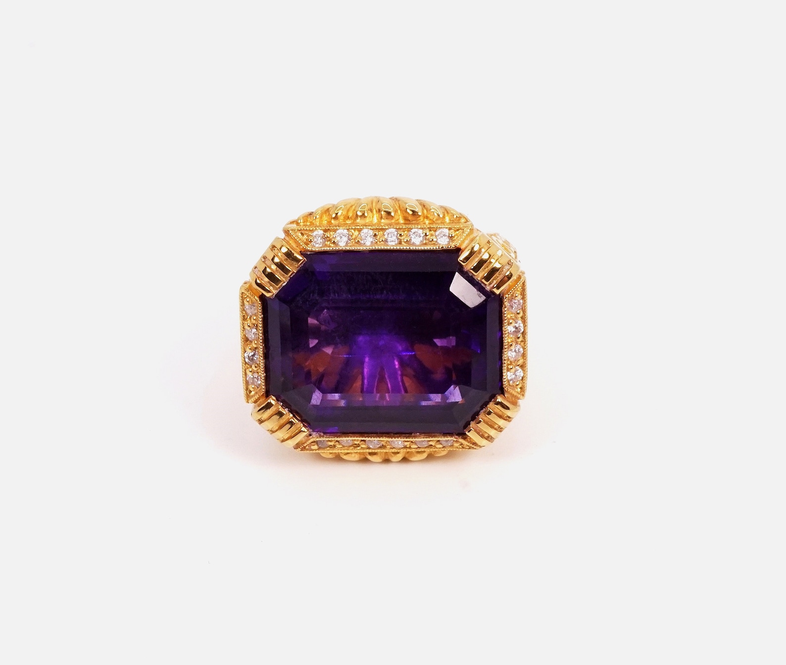 Oversize Ring – Very Big Ring - Large Ring - Gold-diamond Bishop Ring ...