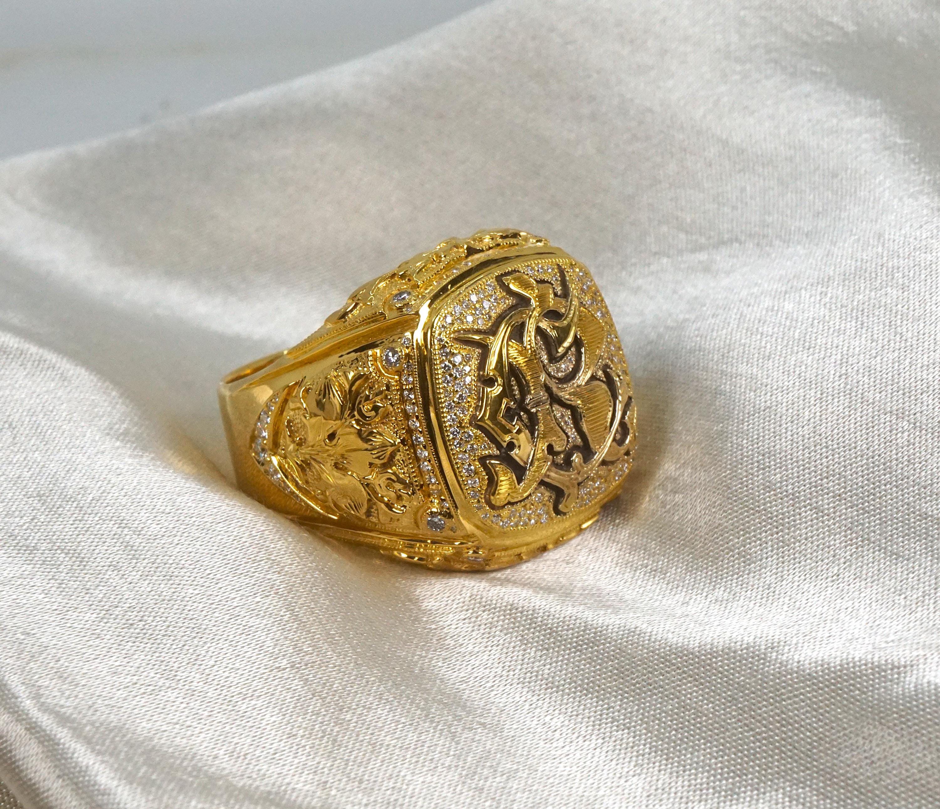 Fat Tony Rings Very Big and Heavy Monogram Ring. - Etsy