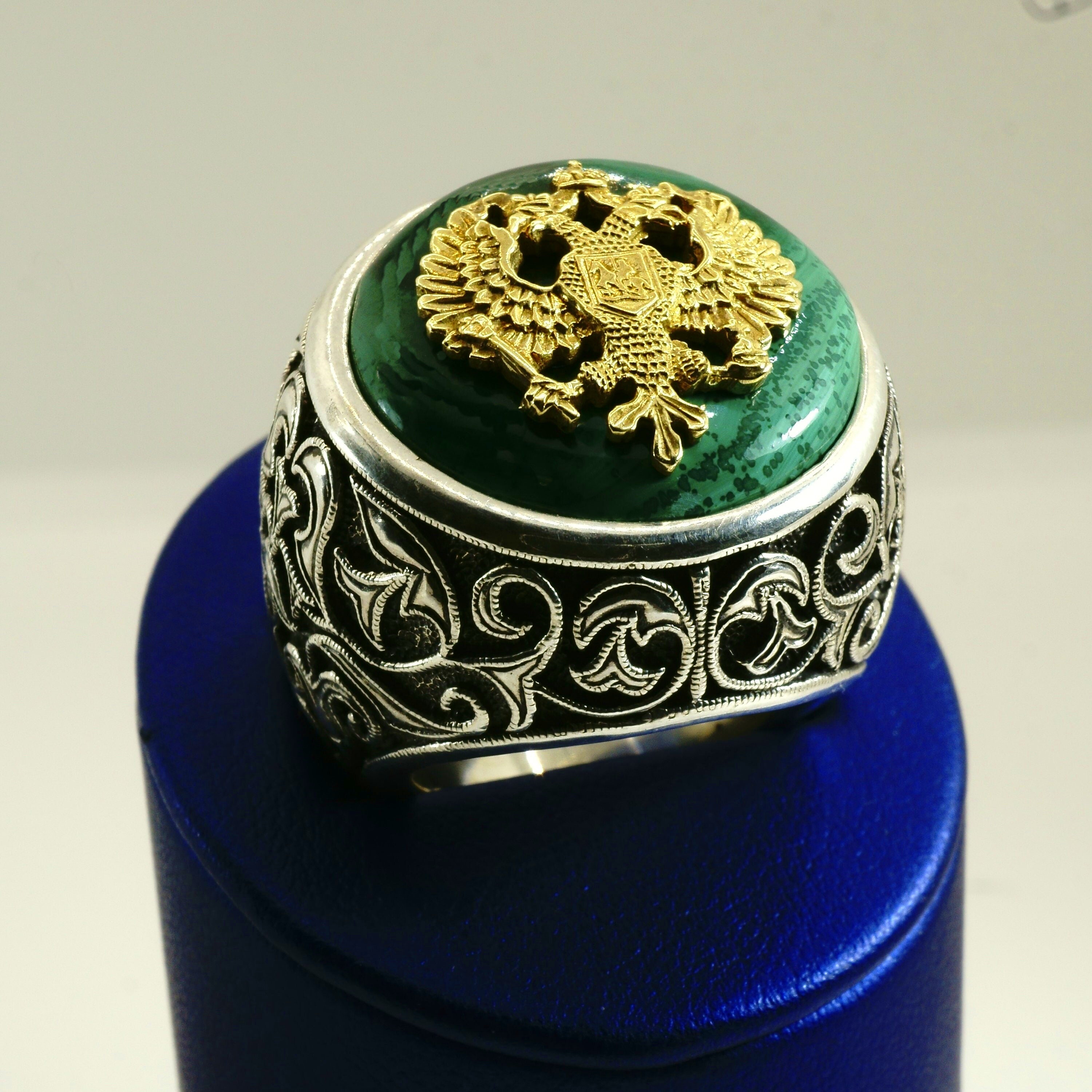 Very Big Ring Signed Ring Monogram Ring Big Round Ring 925 Etsy