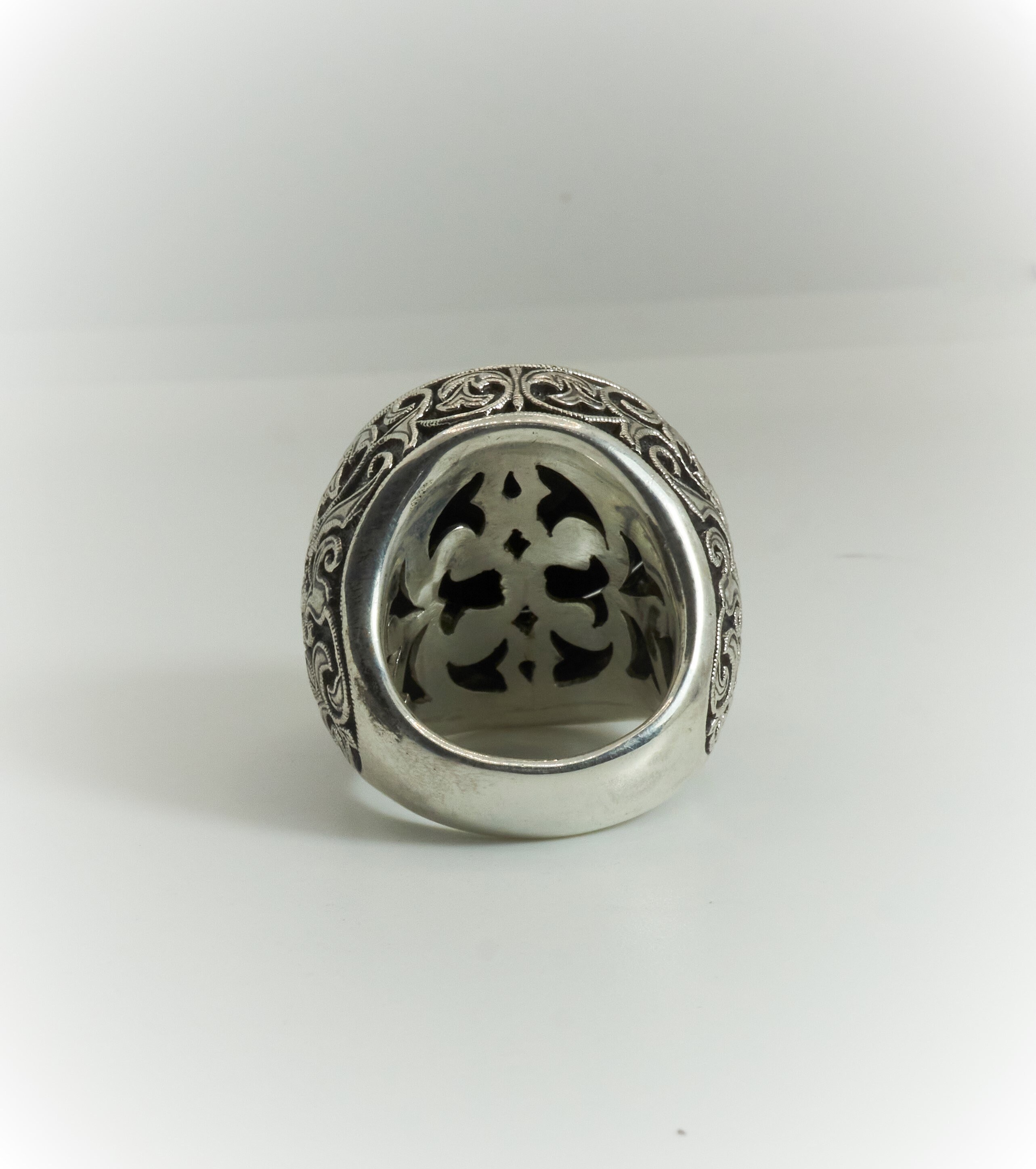 Very Big Ring Signed Ring Monogram Ring Big Round Ring 925 Etsy