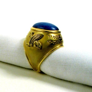 Babylon Ring - Assyrian Ring - Lapis Lasuli Ring - Ancient Ring - 14K  Gold -  Ring - Archeological - Assyrian - lapis lazuli - heavy gold
