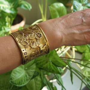 Ancient Gold Bracelet - Gold Massive Bracelet - Extra Heavy Gold Bracelet - Babylon Bracelet - Assyria Bracelet- 14K Gold - 18K Gold