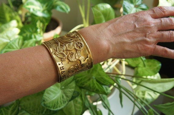 Big Size Handmade OM with Diamond Sparkling Design Gold Plated Bracelet -  Style A246 – Soni Fashion®