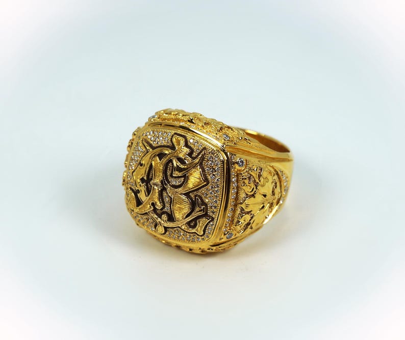 Heavy Design Rings Very Big and Heavy Monogram Ring. - Etsy