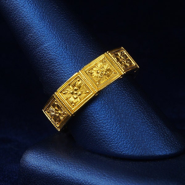 Herrring - Handgraverad ring - Art Deco-ring - Guld - Herrring - Handgraverad - 14K - Personlig ring