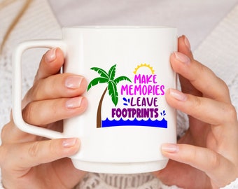 Make Memories Leave Footprints Beach SVG Digital Files for Silhouette, Cricut