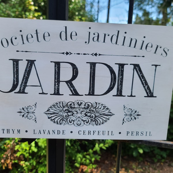 Customizable Vintage French Garden Society Sign - Engraved - 10 x 16