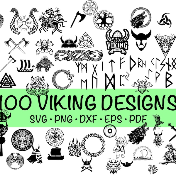 100 Viking Images Bundle Collection SVG PNG EPS Dfx - File For Cricut, Silhouette, Cut Files, Vector, Digital File