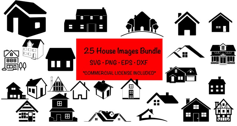 House SVG/ House Clipart/ Cut Files/ Cricut/ Silhouette/ Iron - Etsy